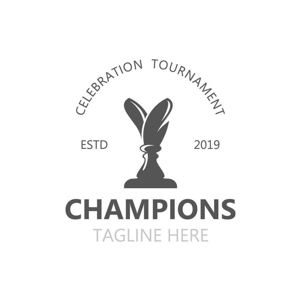 trofeo logo vincitore, gli sport torneo campionato tazza design. minimalista emblema sport, club negozio semplice icona vettore