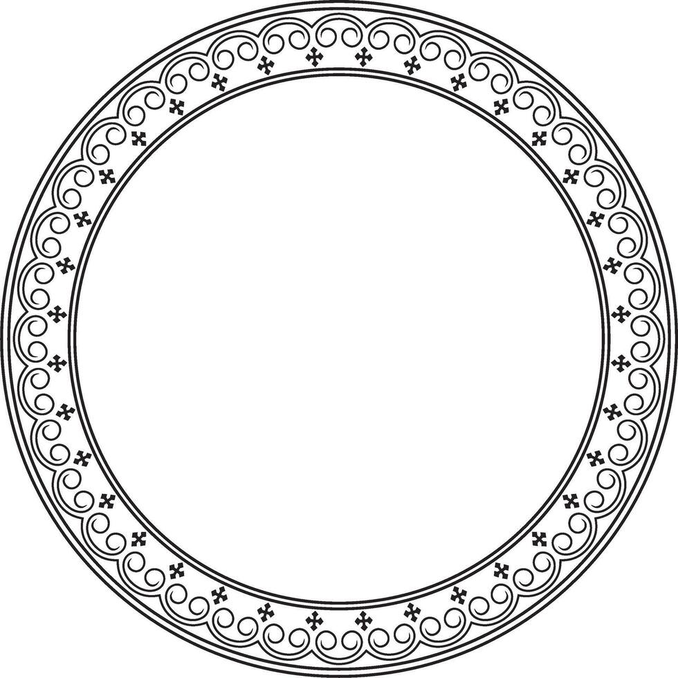 vettore monocromatico nero il giro yakut ornamento. infinito cerchio, confine, telaio di il settentrionale popoli di il lontano est