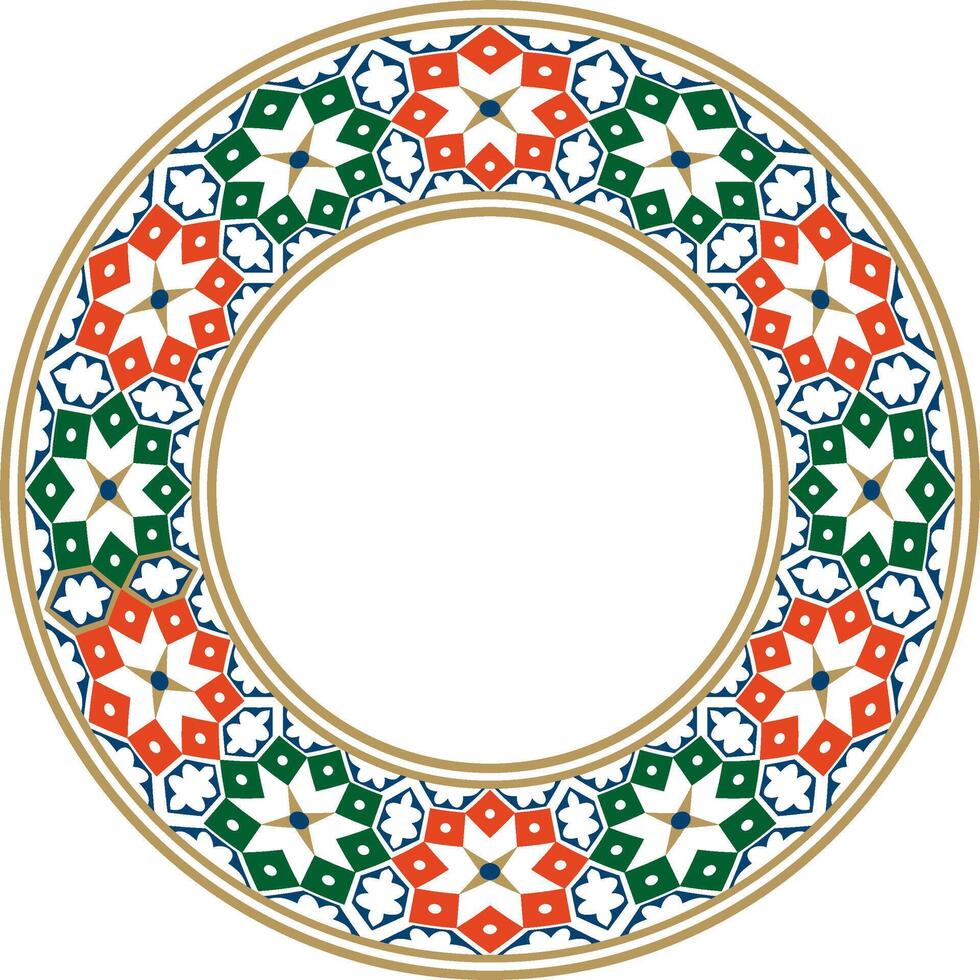vettore il giro nazionale colorato ornamento di antico Persia. iraniano etnico cerchio, squillo, confine, telaio