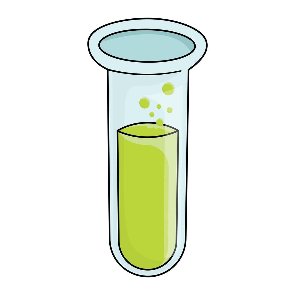 test tubo vettore illustrazione nel cartone animato stile. chimica simbolo azione