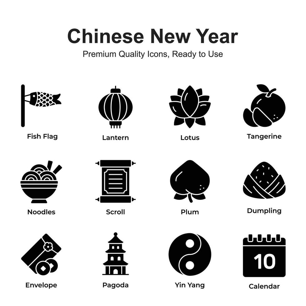 afferrare Questo meravigliosamente progettato Cinese nuovo anno icone impostato vettore