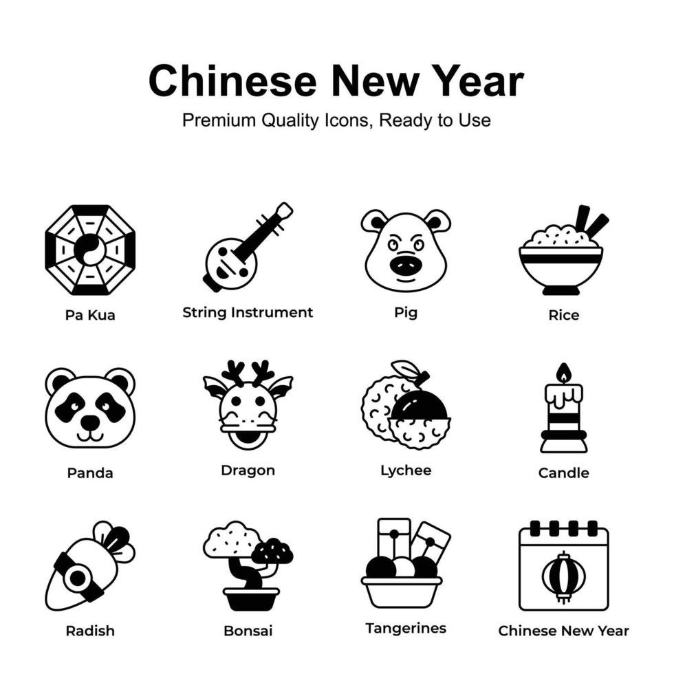 premio qualità Cinese nuovo anno icone impostare, pronto per uso vettori