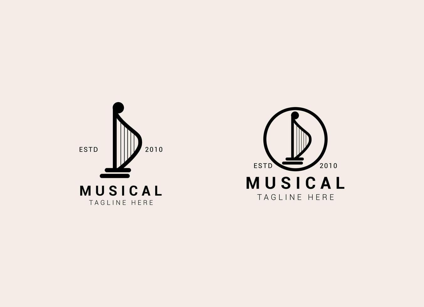 creativo e semplice musicale strumento logo. arpa logo design vettore illustrazione