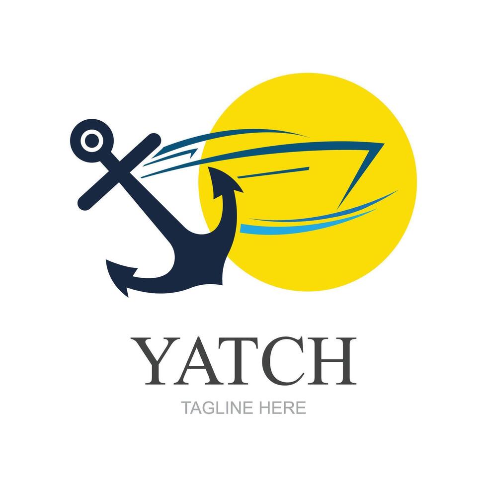 vettore andare in barca barca yacht logo vettore illustrazione isolato su bianca. yacht club logotipo