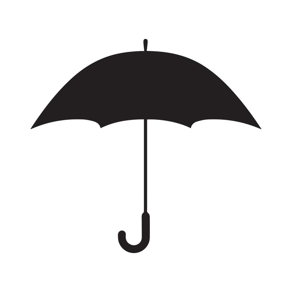 ombrello icona. nero silhouette su bianca sfondo. vettore illustrazione.