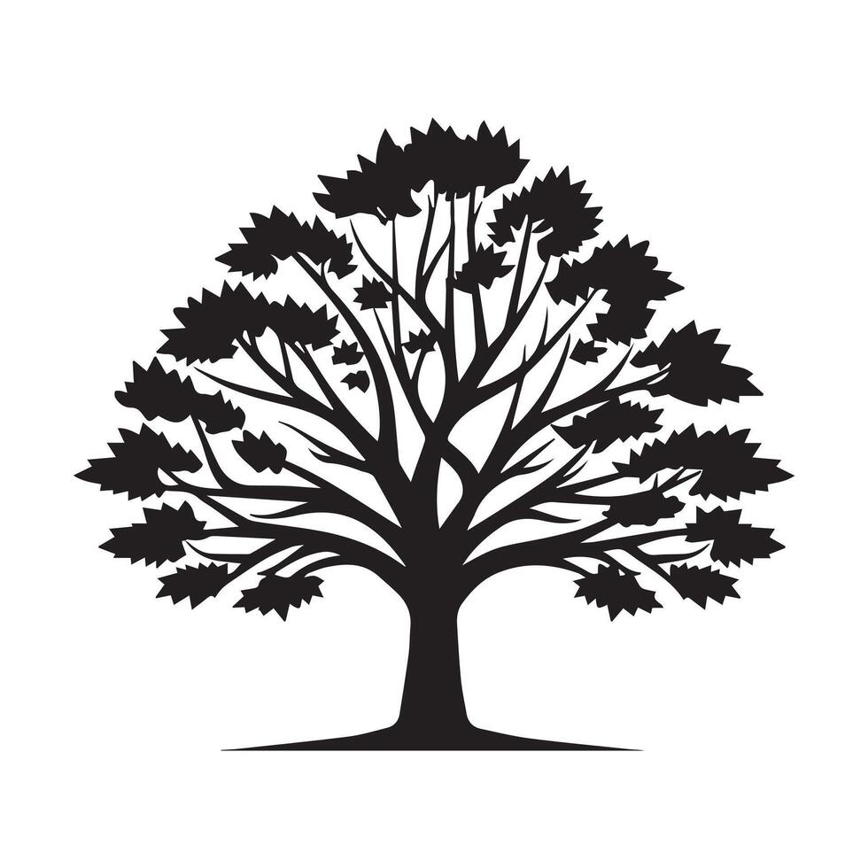 albero silhouette isolato su bianca sfondo. vettore illustrazione per il tuo design.
