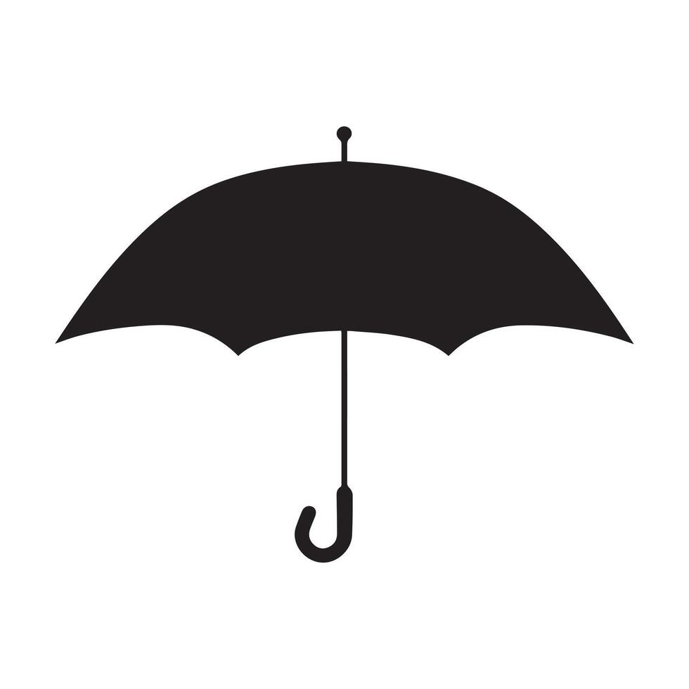ombrello icona. nero silhouette su bianca sfondo. vettore illustrazione.