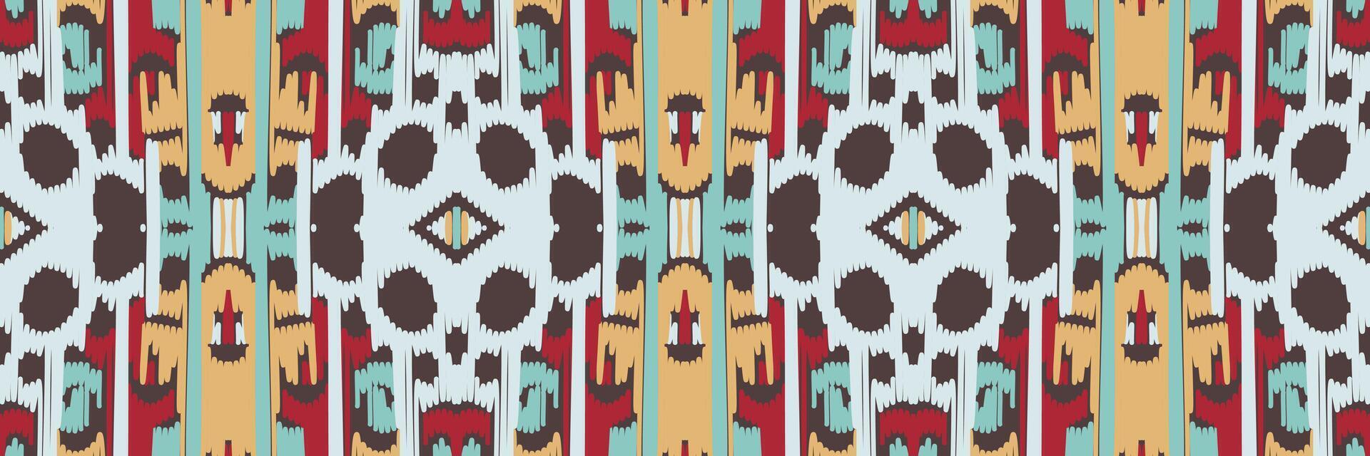 modello etnico astratto art. modello senza cuciture ikat in tribale. design per sfondo, carta da parati, illustrazione vettoriale, tessuto, abbigliamento, moquette, ricamo. vettore