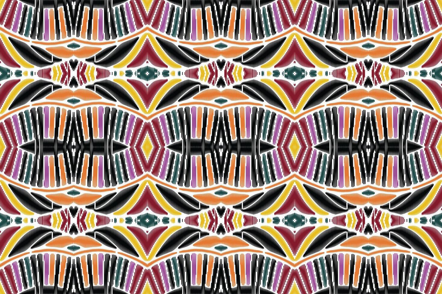 tessuto ikat modello senza cuciture geometrico etnico ricamo tradizionale style.design per sfondo, moquette, stuoia, sarong, abbigliamento, illustrazione vettoriale. vettore