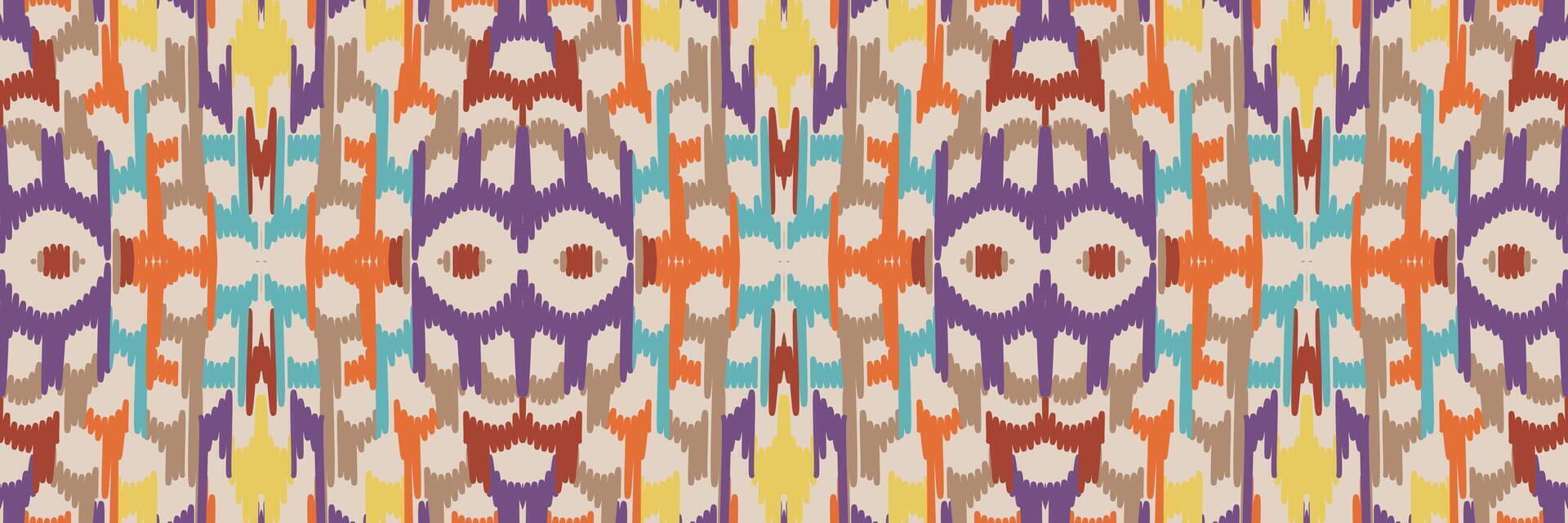 ikat disegno geometrico astratto ricamo etnico. Tappeto In Tessuto Azteco Mandala Ornamento Chevron Decorazione Tessile Carta Da Parati. tribale boho nativo etnico turchia tradizionale vettore sfondo