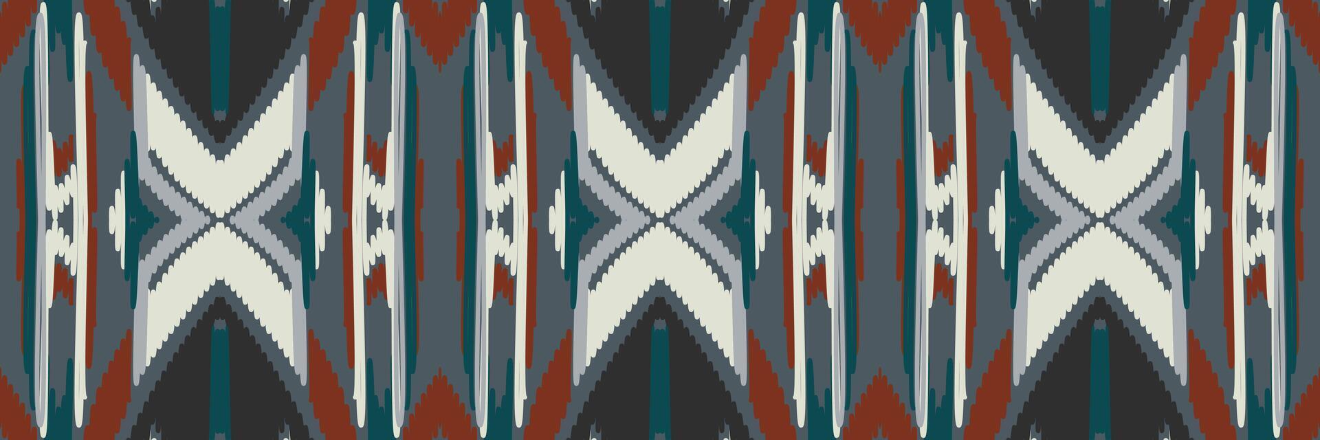 ikat disegno geometrico astratto ricamo etnico. Tappeto In Tessuto Azteco Mandala Ornamento Chevron Decorazione Tessile Carta Da Parati. tribale boho nativo etnico turchia tradizionale vettore sfondo