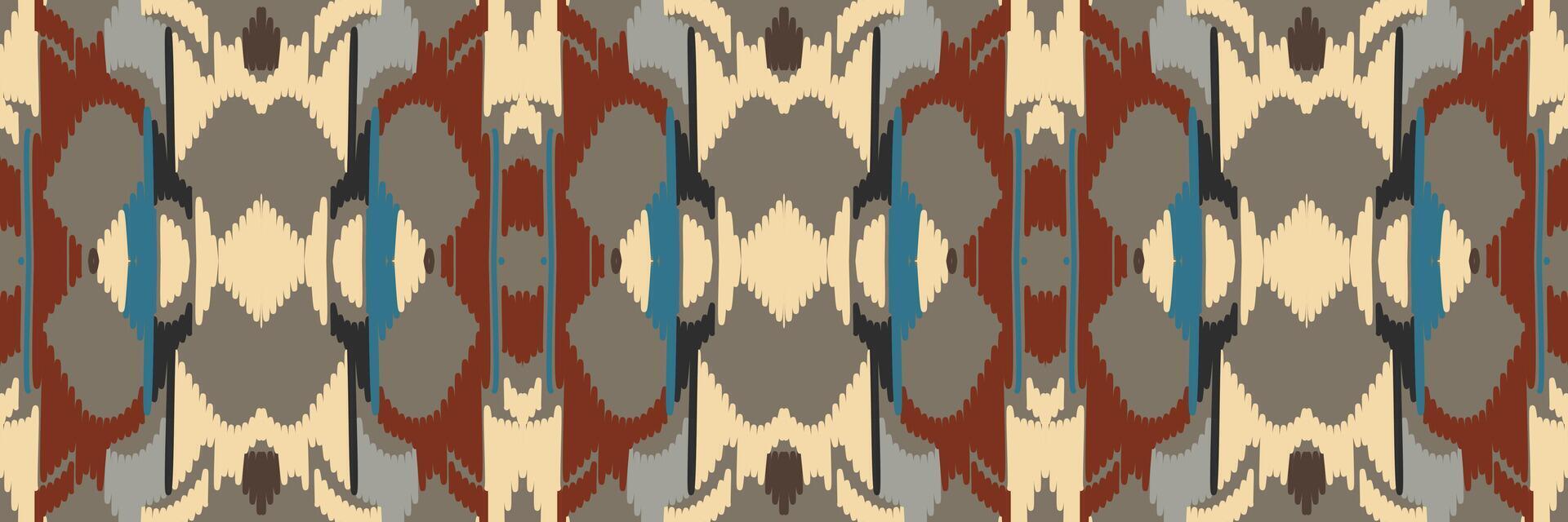 ikat disegno geometrico astratto ricamo etnico. Tappeto In Tessuto Azteco Mandala Ornamento Chevron Decorazione Tessile Carta Da Parati. tribale boho nativo etnico turchia tradizionale vettore sfondo