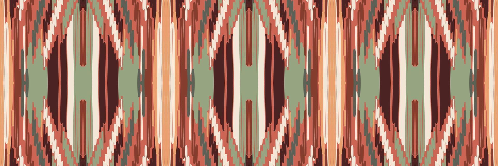 ikat disegno geometrico astratto ricamo etnico. Tappeto In Tessuto Azteco Mandala Ornamento Chevron Decorazione Tessile Carta Da Parati. tribale boho nativo etnico turchia tradizionale vettore sfondo