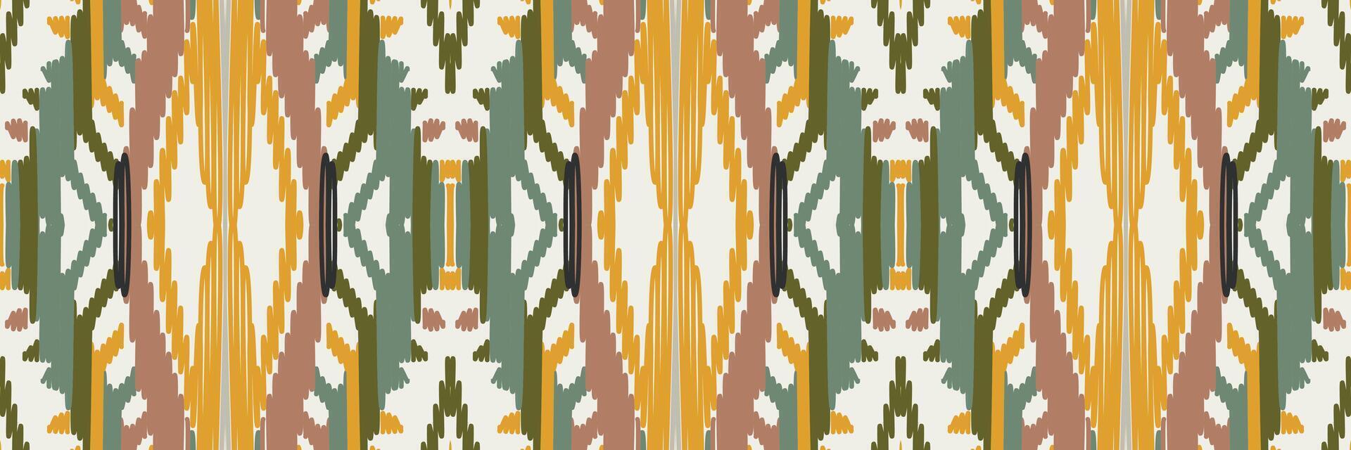 ikat disegno geometrico astratto ricamo etnico. Tappeto In Tessuto Azteco Mandala Ornamento Chevron Decorazione Tessile Carta Da Parati. tribale boho nativo etnico turchia tradizionale vettore sfondo