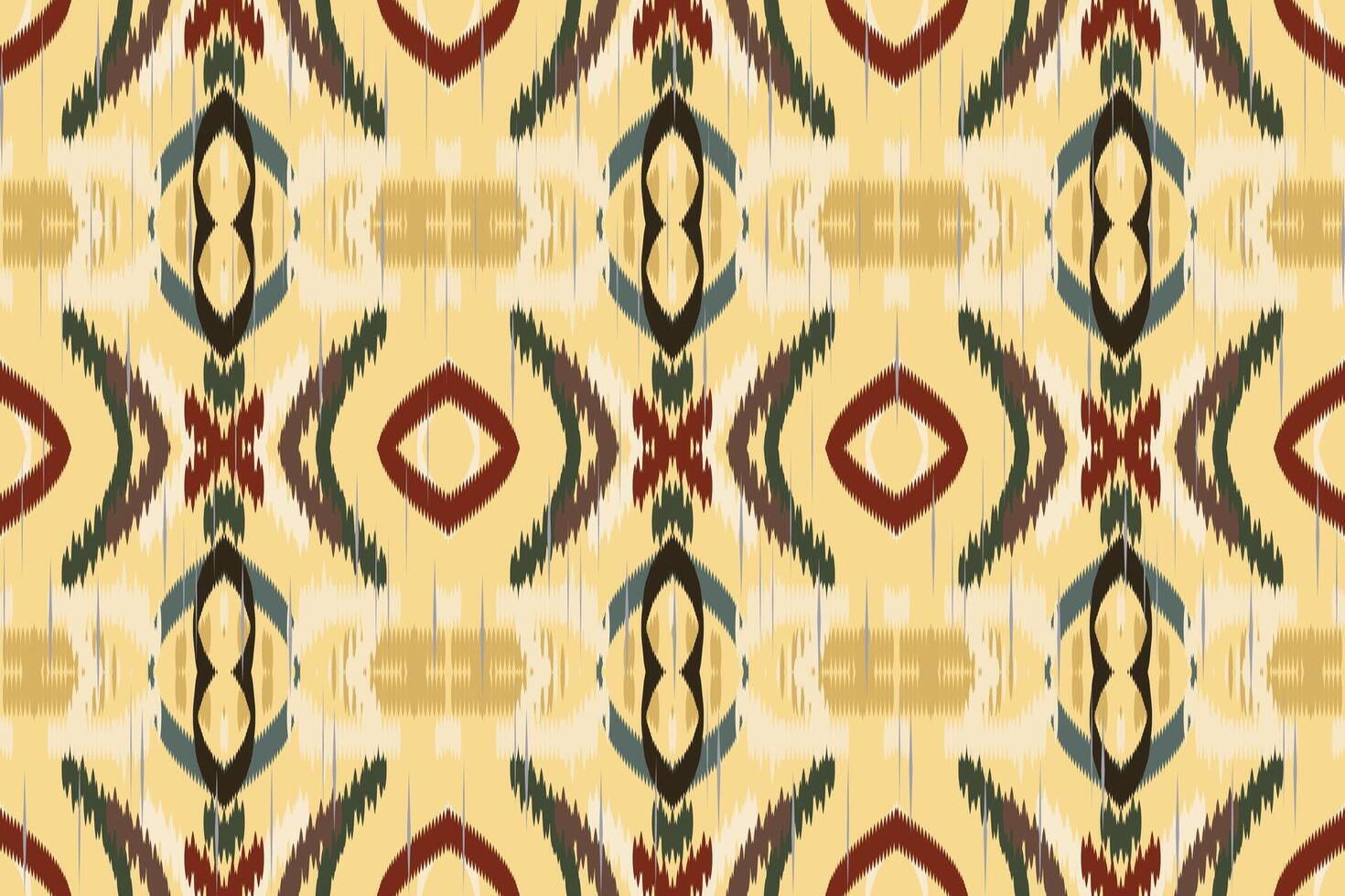 etnico astratto ikat art. motivo a onde senza cuciture in stile tribale, popolare e messicano. stampa di ornamenti d'arte geometrica azteca. design per moquette, carta da parati, abbigliamento, avvolgimento, tessuto, copertina. vettore