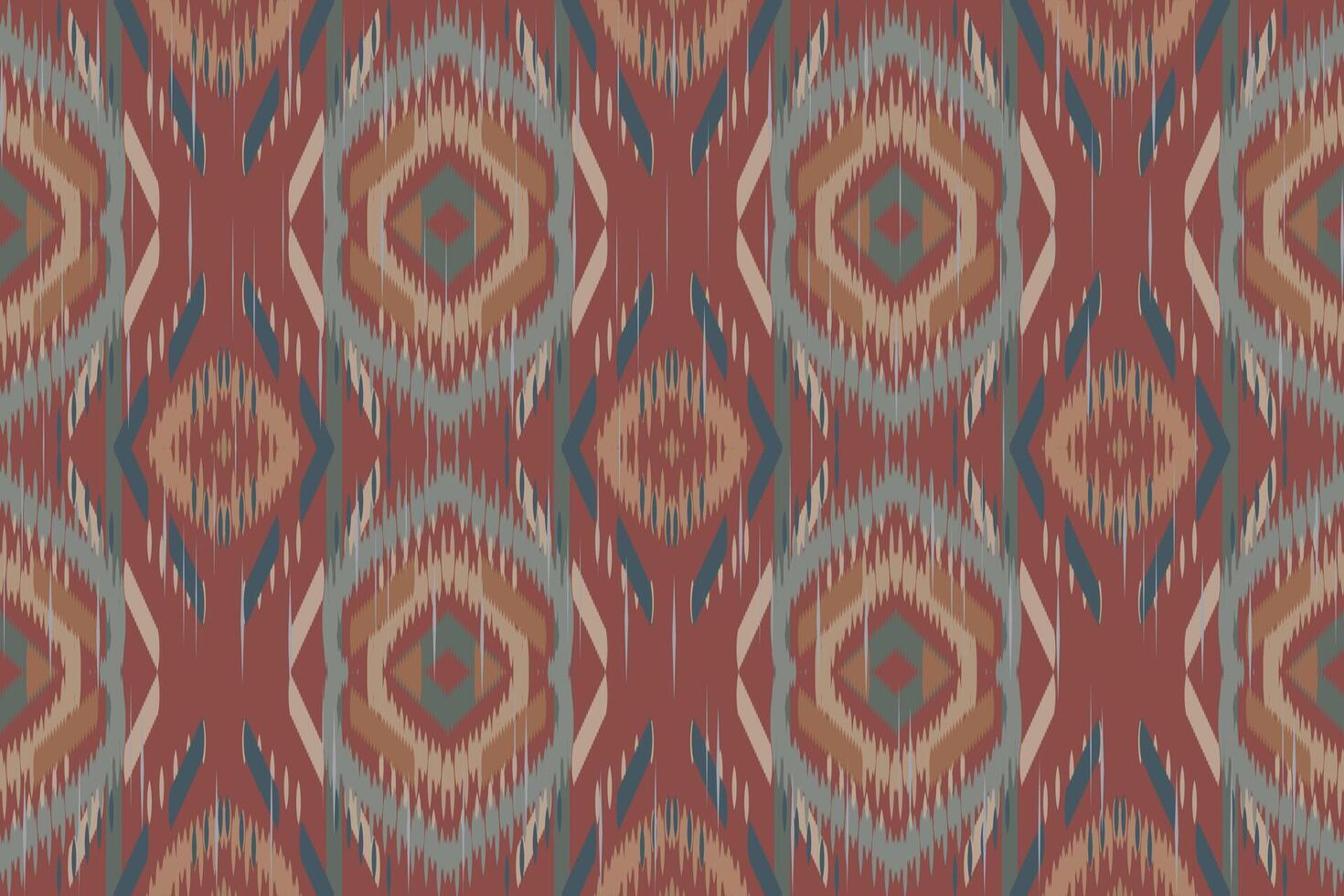 etnico astratto ikat art. motivo a onde senza cuciture in stile tribale, popolare e messicano. stampa di ornamenti d'arte geometrica azteca. design per moquette, carta da parati, abbigliamento, avvolgimento, tessuto, copertina. vettore