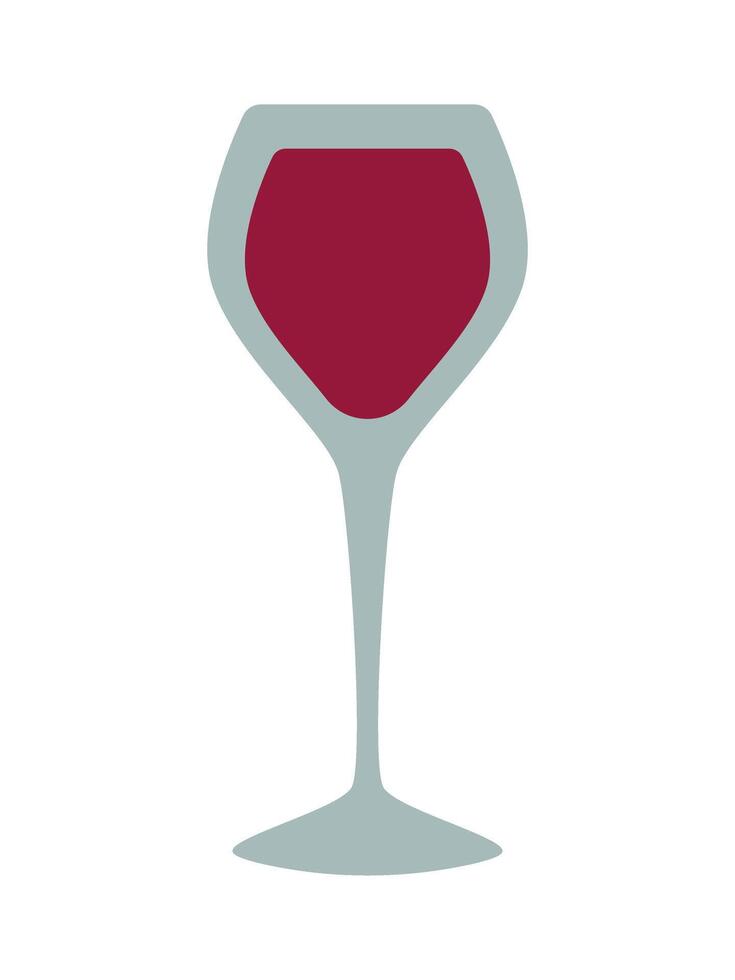 un' bicchiere di rosso vino. moderno vettore illustrazione, clip arte. isolato elemento per il tuo design.