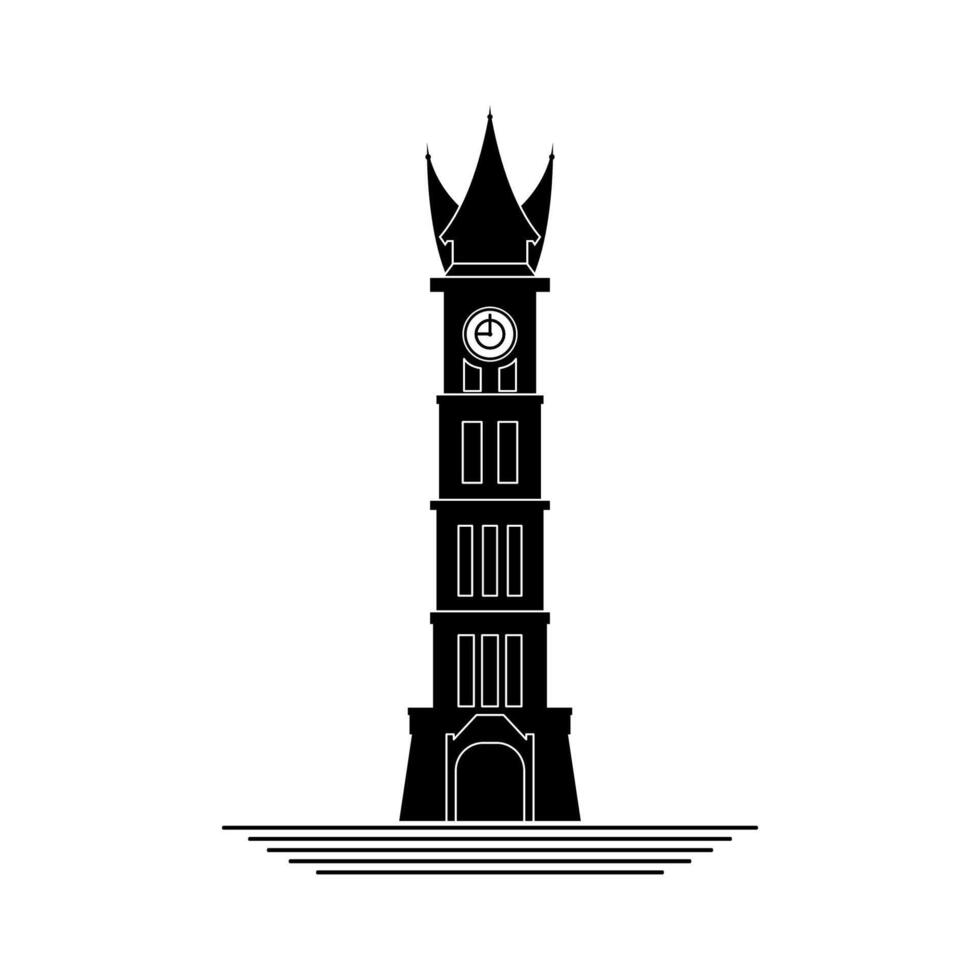 marmellata gadang Torre silhouette vettore