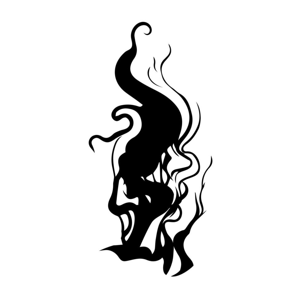 silhouette Fumo elemento. ciuffi di denso Fumo. fuoco Fumo vettore
