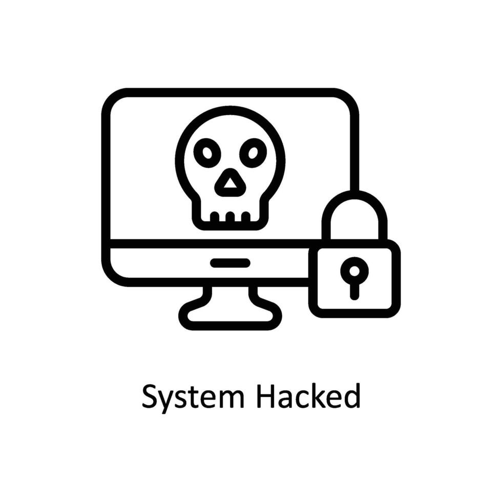 sistema violato vettore schema icona stile illustrazione. eps 10 file