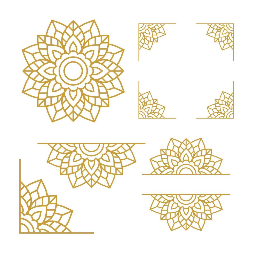 mandala nozze ornamento oro vettore design