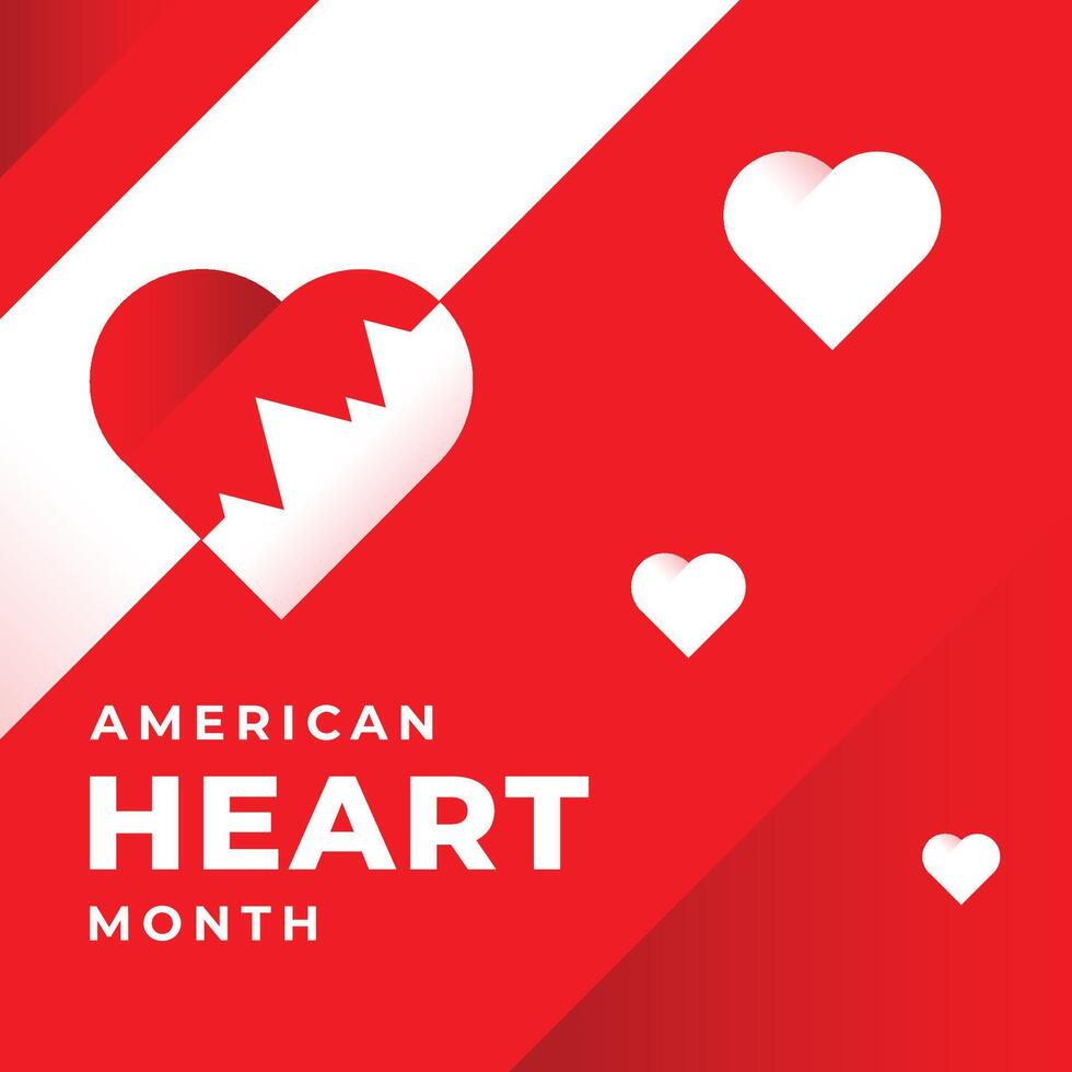 americano cuore mese design illustrazione vettore