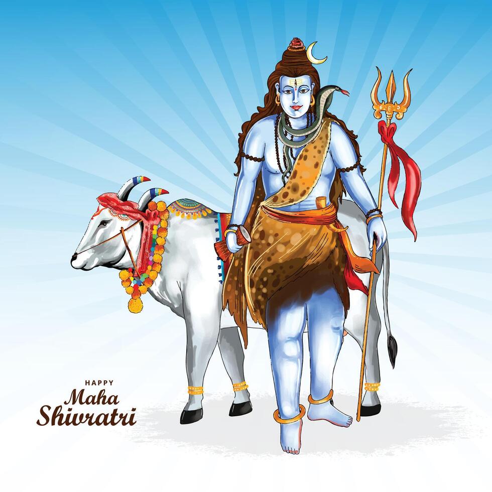 contento maha shivratri Festival carta sfondo vettore