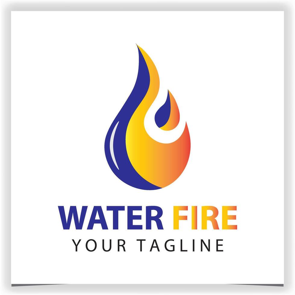 vettore fuoco e acqua far cadere logo combinazione