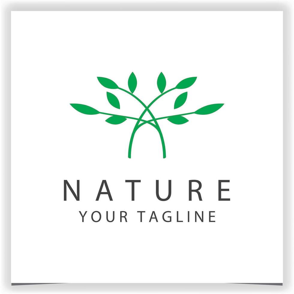 astratto lettera un' natura foglia albero crescita logo icona design vettore modello