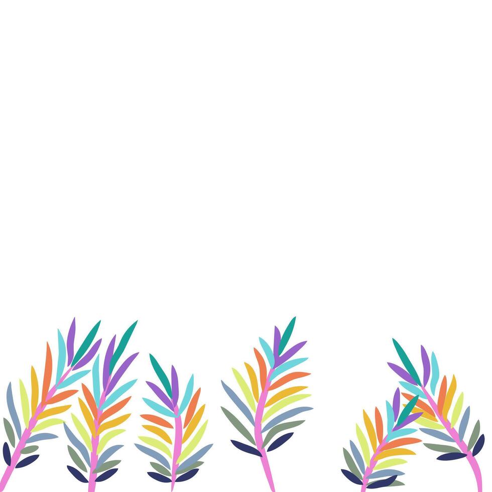 colorato creativo testo bandiera palma albero su bianca sfondo vettore