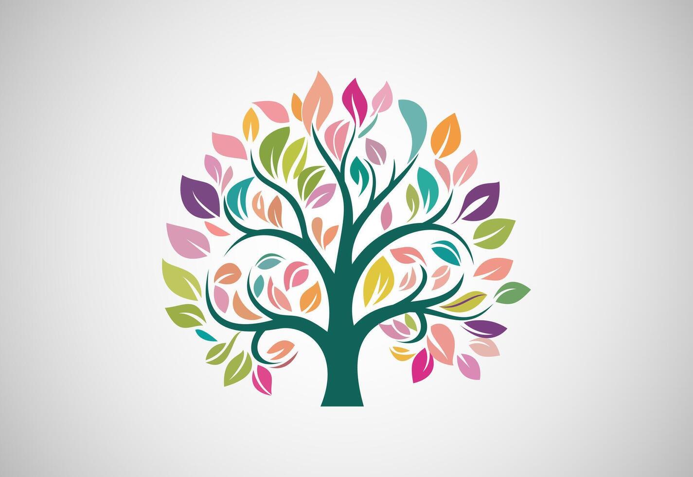 natura albero logo design vettore illustrazione. albero di vita logo concetto