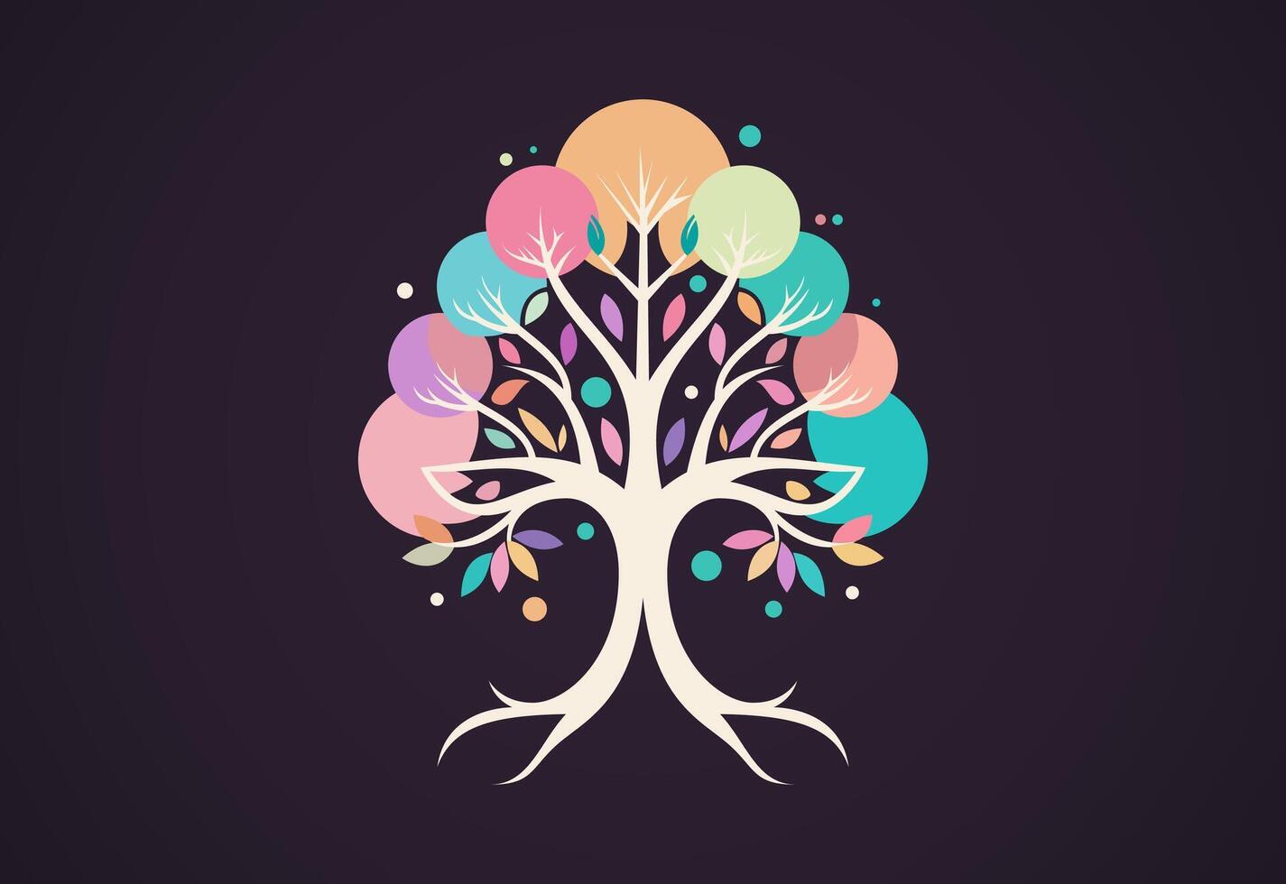natura albero logo design vettore illustrazione. albero di vita logo concetto