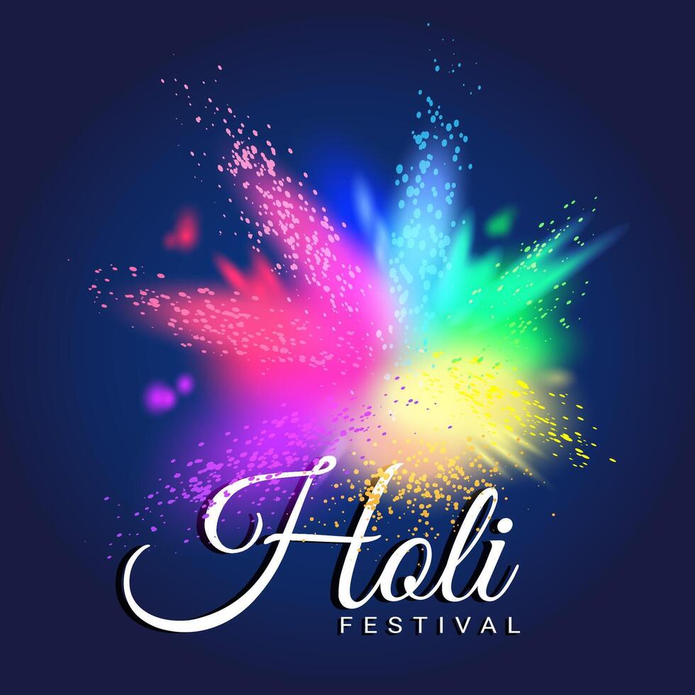 colorato gulal per contento holi invito e saluto carta vettore