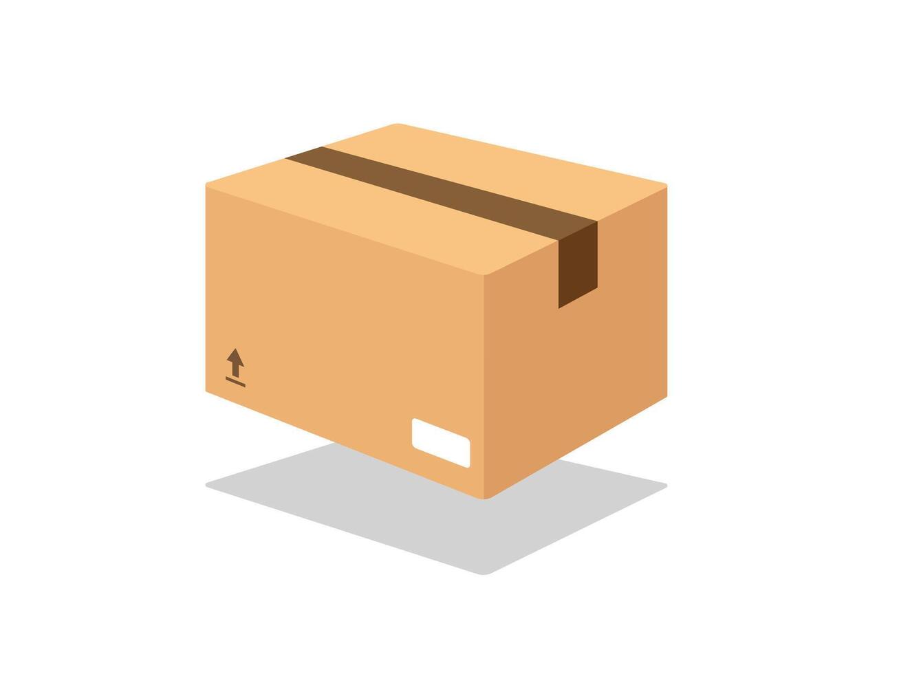 3d cartone animato consegna scatola pacco vettore illustrazione
