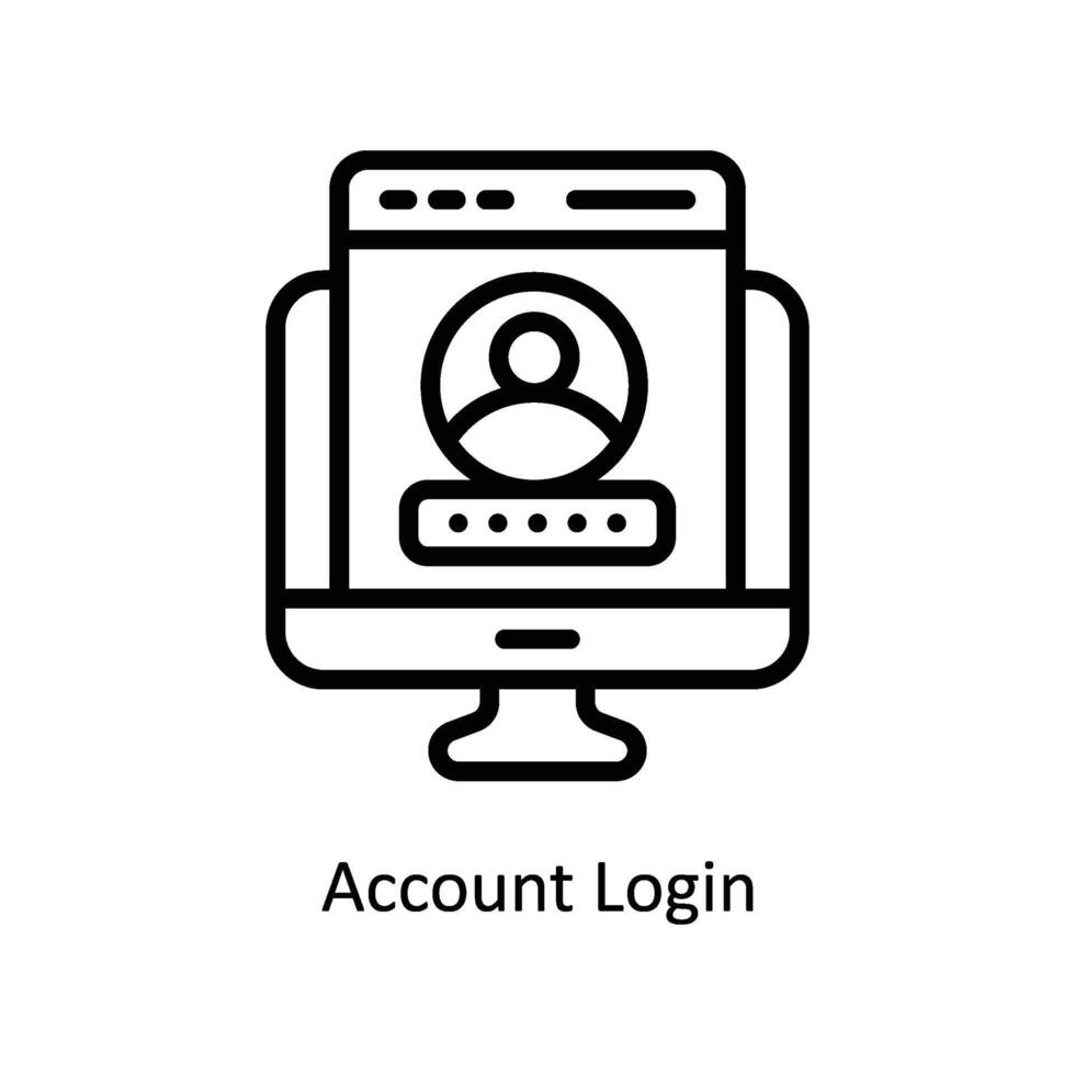 account accesso vettore schema icona stile illustrazione. eps 10 file