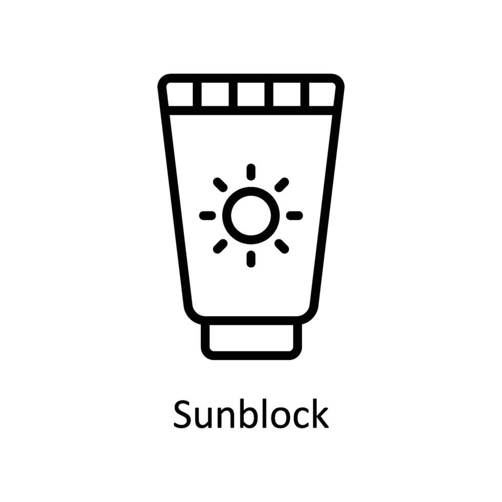 crema solare vettore schema icona stile illustrazione. eps 10 file