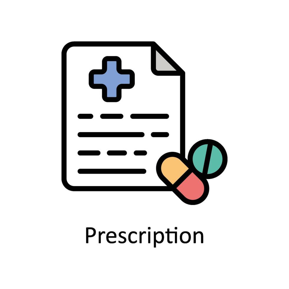 prescrizione vettore pieno schema icona stile illustrazione. eps 10 file