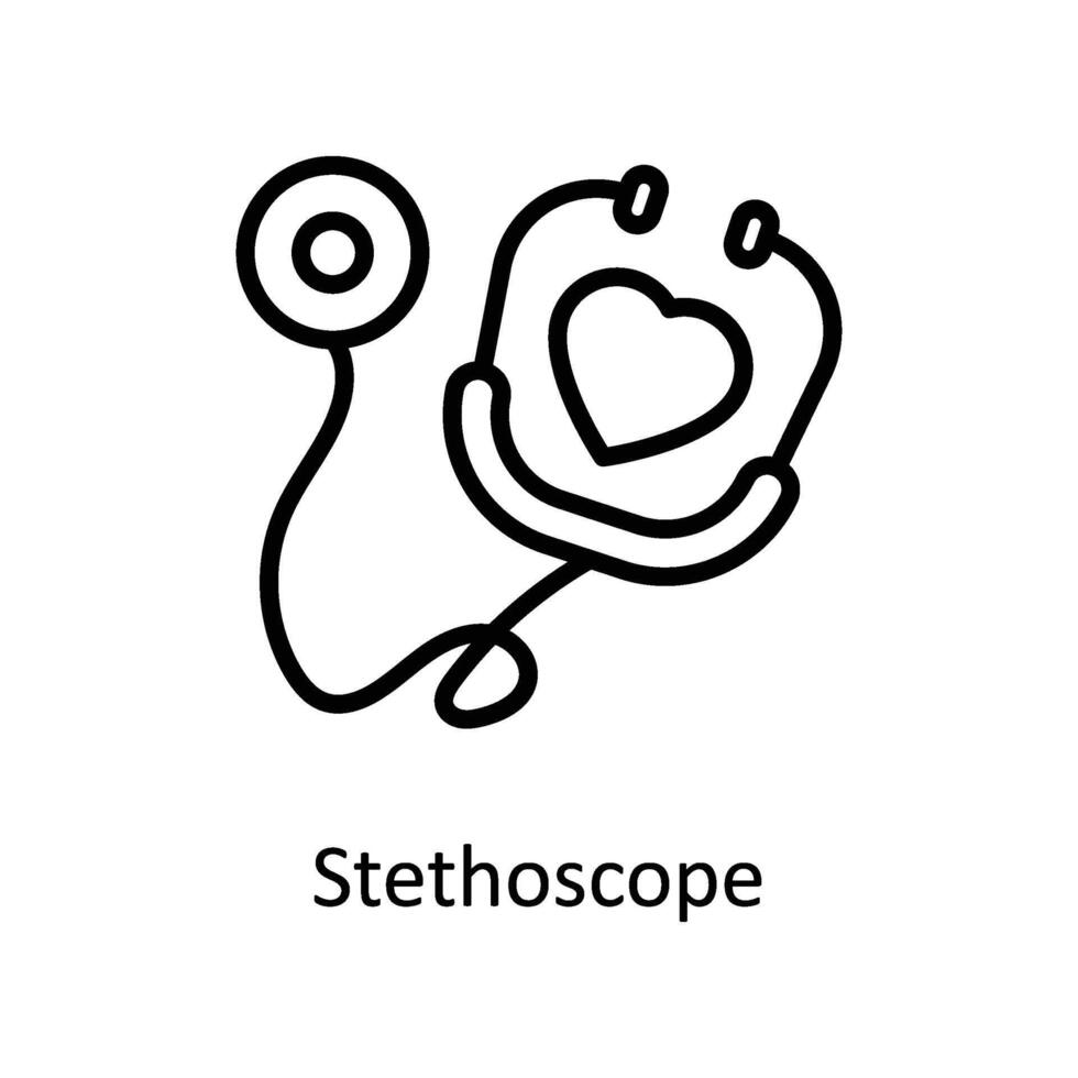 stetoscopio vettore schema icona stile illustrazione. eps 10 file