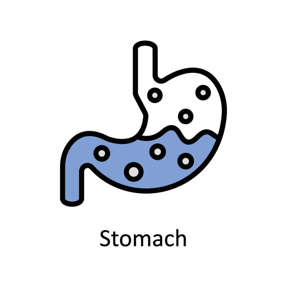 stomaco vettore pieno schema icona stile illustrazione. eps 10 file