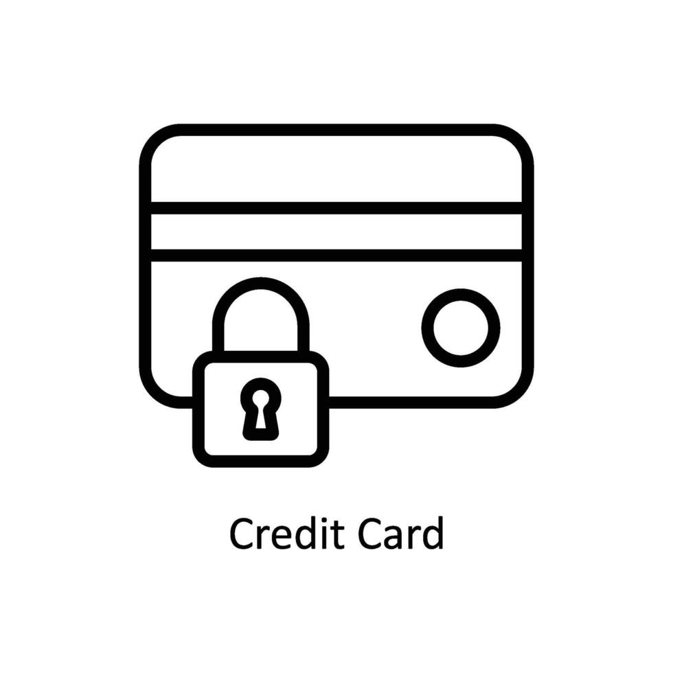 credito carta vettore schema icona stile illustrazione. eps 10 file