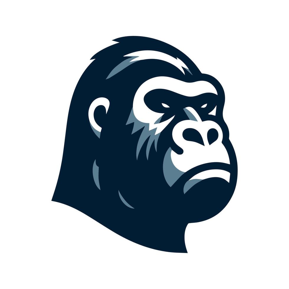 minimalista gorilla viso vactor arte vettore