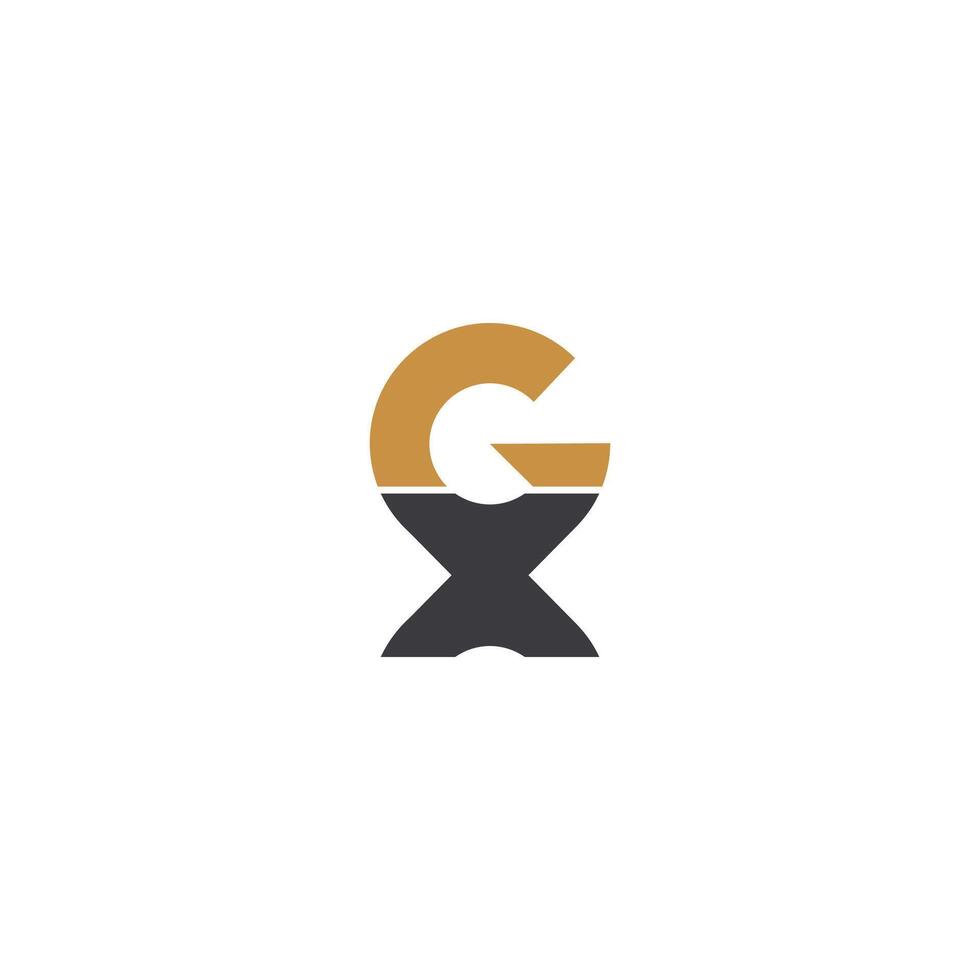 alfabeto lettere iniziali monogramma logo gx, xg, X e g vettore
