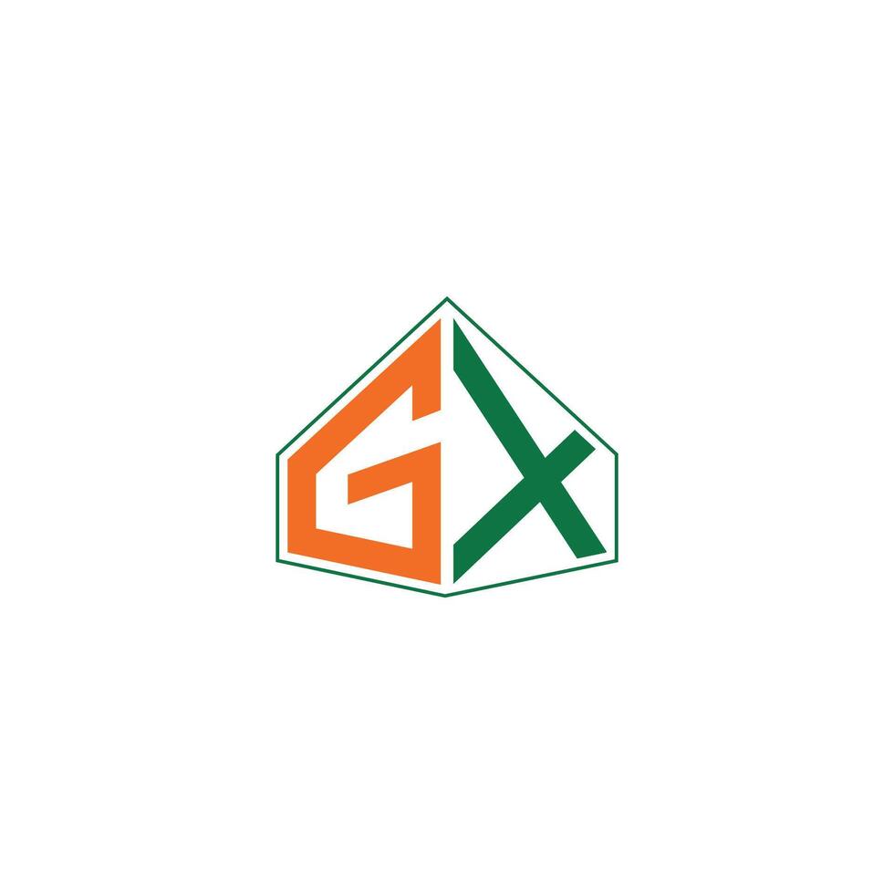 alfabeto iniziali logo gx, xg, X e g vettore