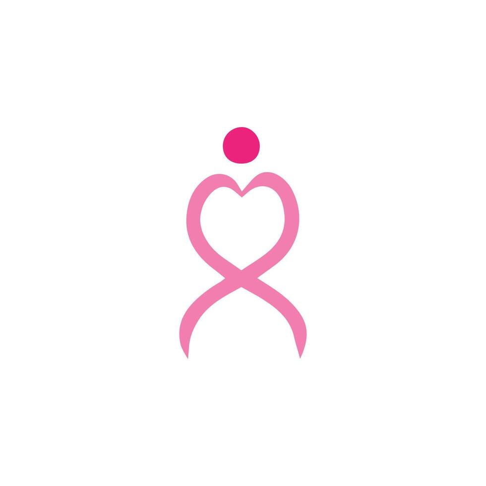 vettore Immagine di icona rosa nastro. cancro consapevolezza desing