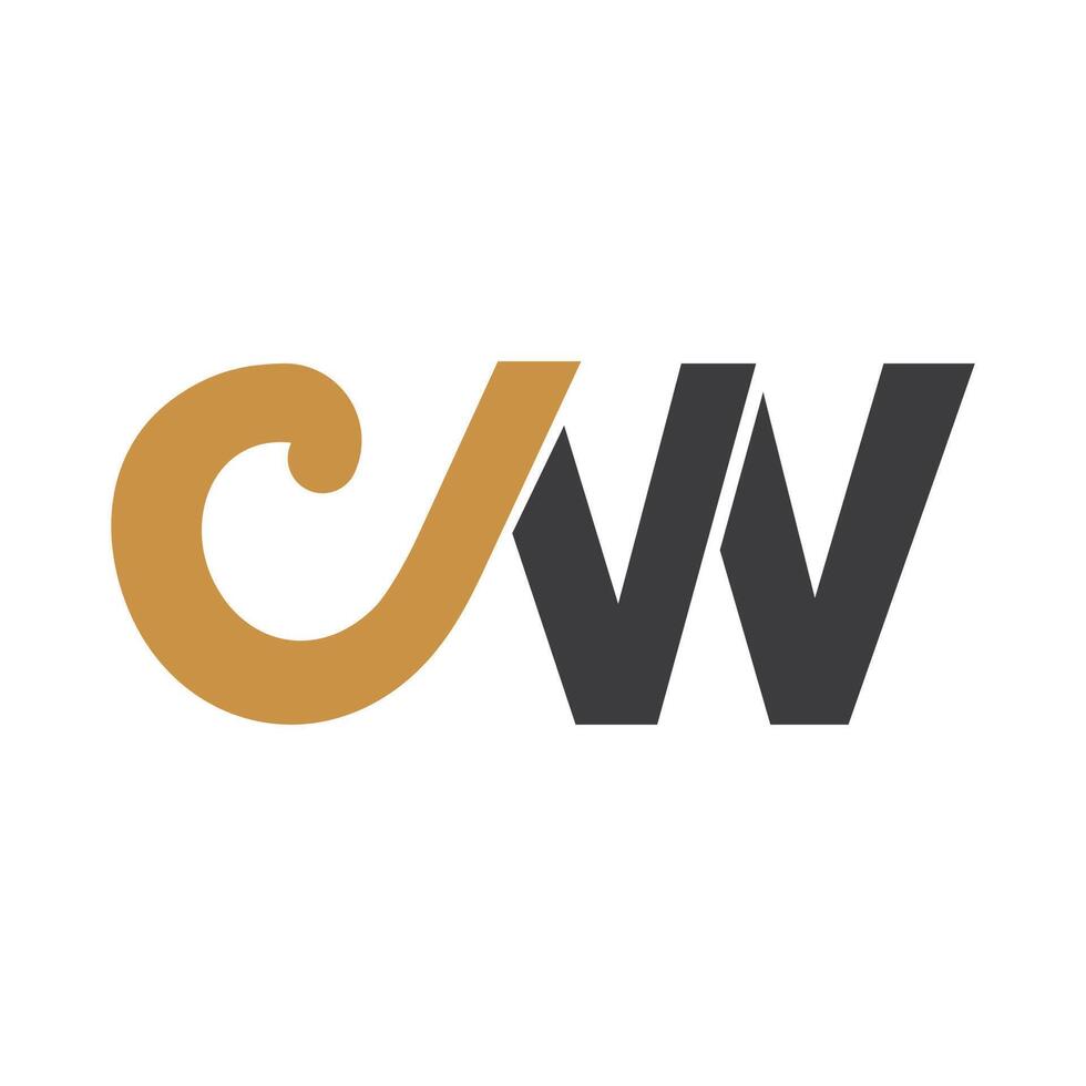 iniziale lettera cw logo o bagno logo vettore design modello