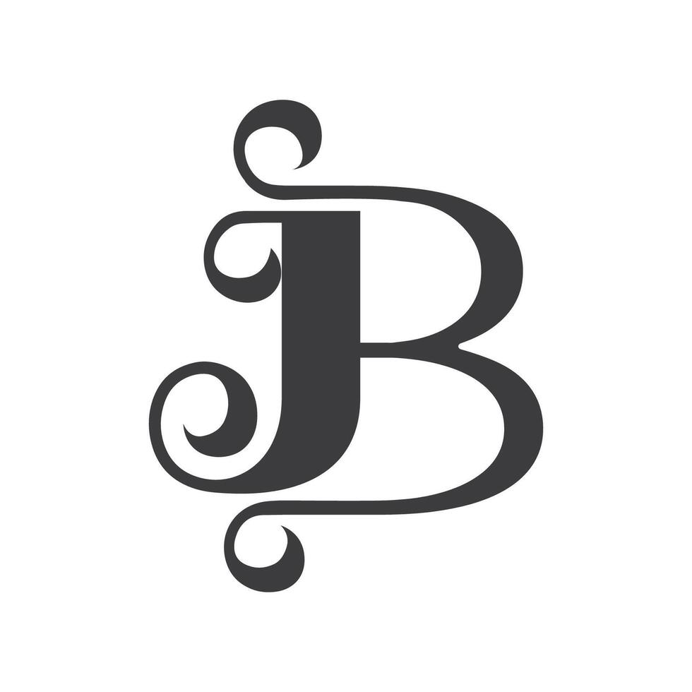 iniziale lettera bj logo o jb logo vettore design modello