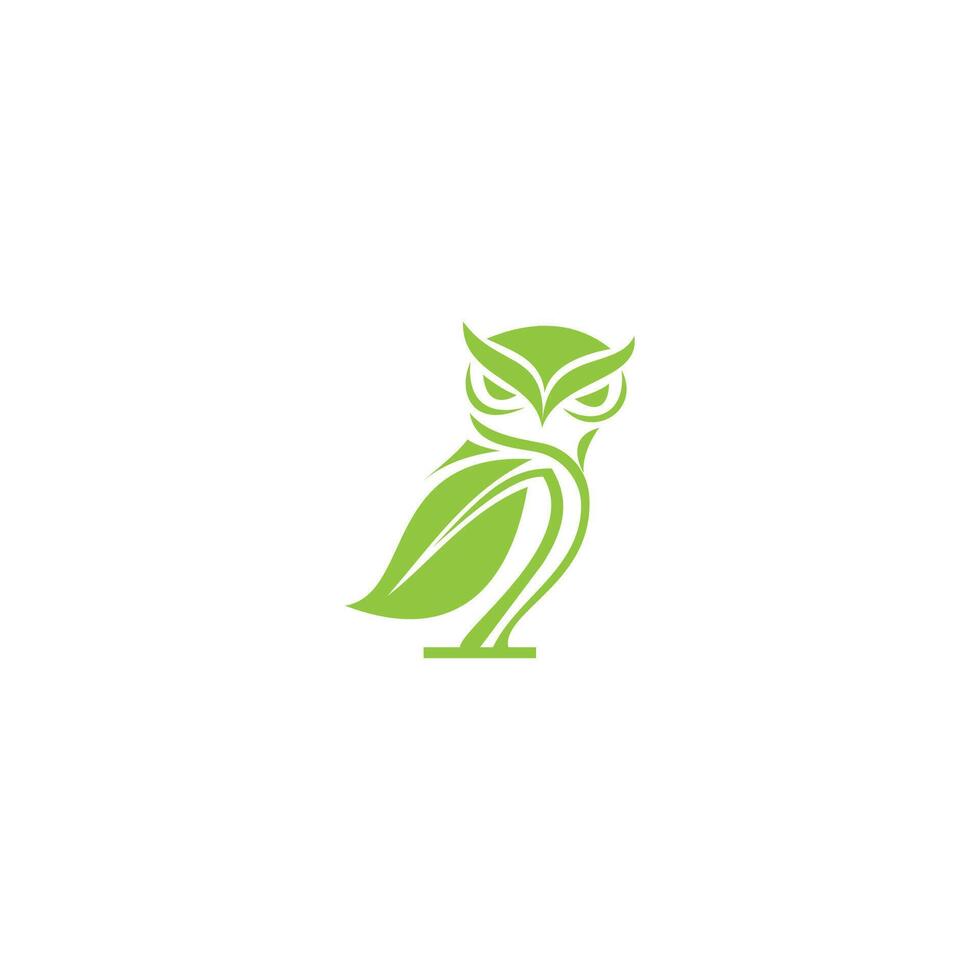 gufo logo icona scudo ala creativo moderno design. gufo logo con foglia icona vettore. vettore