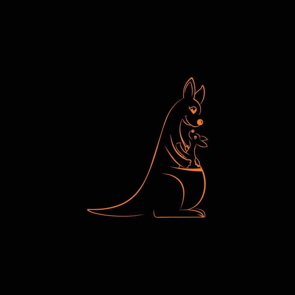 modello di progettazione di logo di canguro vettore