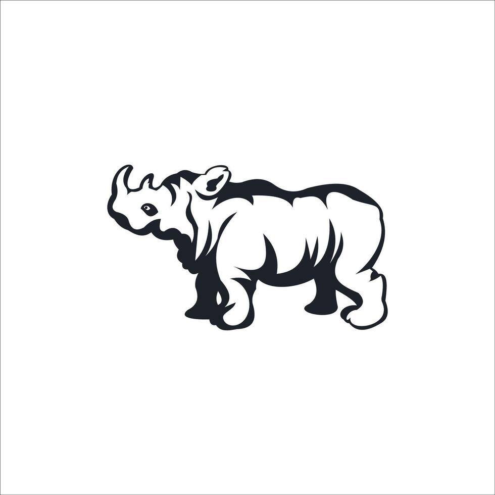 animale rinoceronte logo design modello vettore