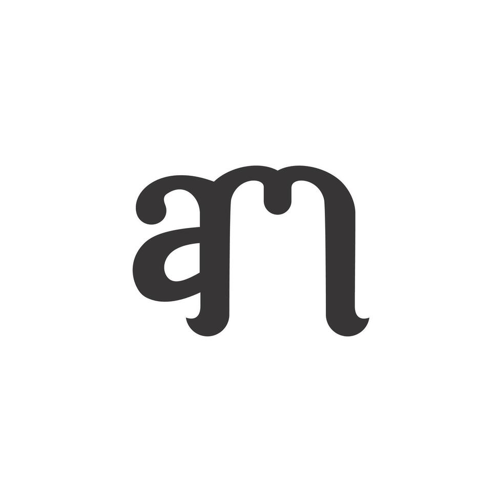 alfabeto lettere iniziali monogramma logo am, ma, a e m vettore